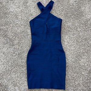 Revolve Navy Blue Bandage Mini Dress XS